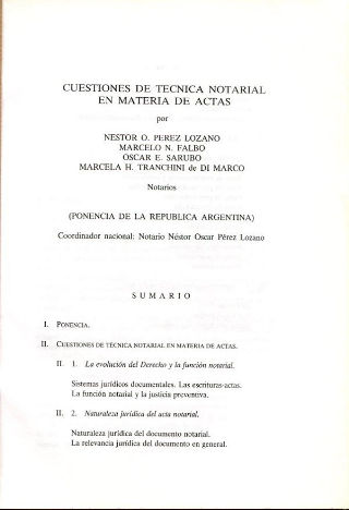 CUESTIONES DE TECNICA NOTARIAL EN MATERIA DE ACTAS.