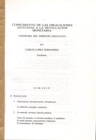 CUMPLIMIENTO DE LAS OBLIGACIONES AJUSTADAS A LA DEVALUACION MONETARIA.