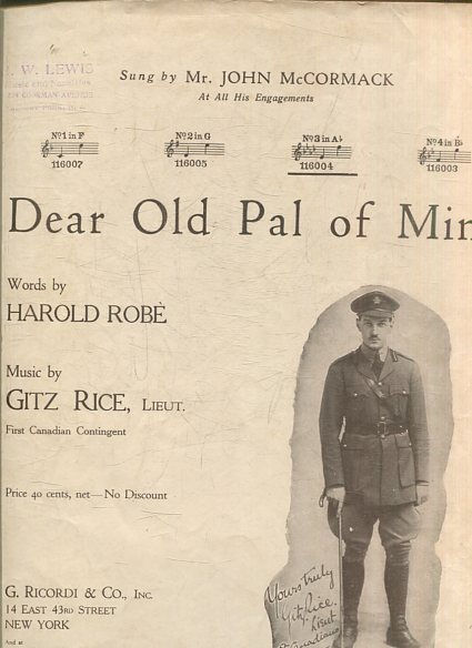 DEAR OLD PAL OF MINE.
