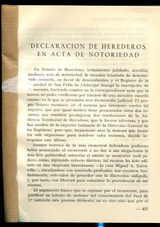 DECLARACION DE HEREDEROS EN ACTA DE NOTORIEDAD.