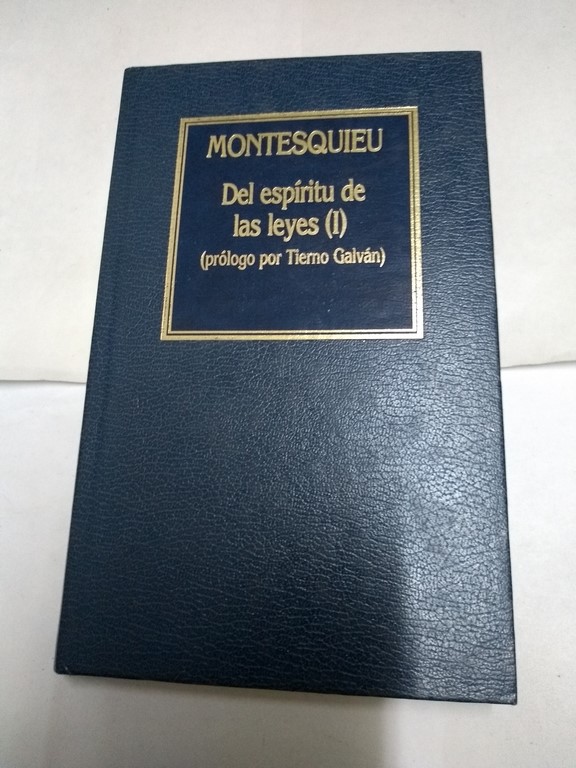 Del espíritu de las leyes (I)