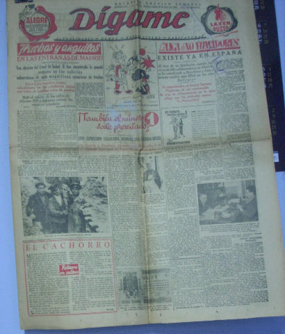 DIGAME. ROTATIVO GRAFICO SEMANAL. NUM 317, AÑO VIII. MARTES, 29 DE ENERO DE 1946.