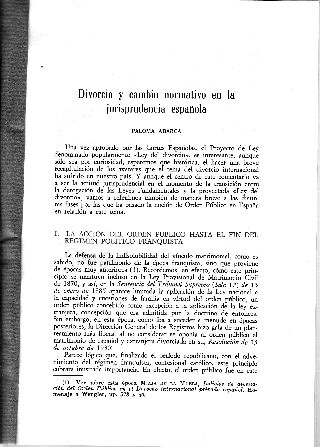 DIVORCIO Y CAMBIO NORMATIVO EN LA JURISPRUDENCIA ESPAÑOLA.