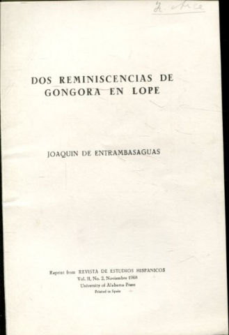 DOS REMINISCENCIAS DE GONGORA EN LOPE.