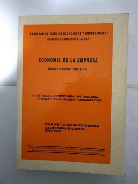 Economia de la empresa. Organización y gestión