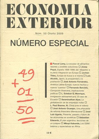 ECONOMIA EXTERIOR NUM. 50 OTOÑO 2009. NUMERO ESPECIAL.
