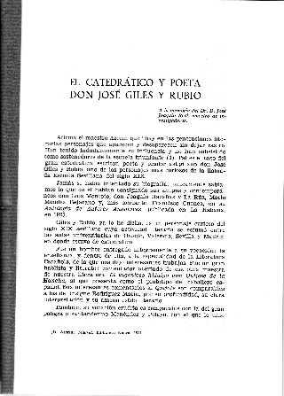 EL CATEDRATICO Y POETA DON JOSE GILES Y RUBIO.