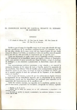 EL CHANCILLER MAYOR DE CASTILLA DURANTE EL REINADO DE ALFONSO XI.
