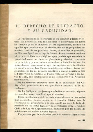 EL DERECHO DE RETRACTO Y SU CADUCIDAD.