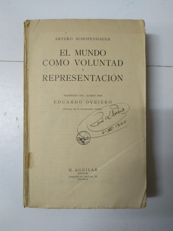 El mundo como voluntad y representación