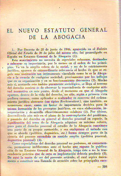 EL NUEVO ESTATUTO GENERAL DE LA ABOGACIA.