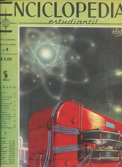 ENCICLOPEDIA ESTUDIANTIL Publicacion Semanal Aparece Los Martes nº 8 AÑO 1-27 DE JUNIO DE 1961.