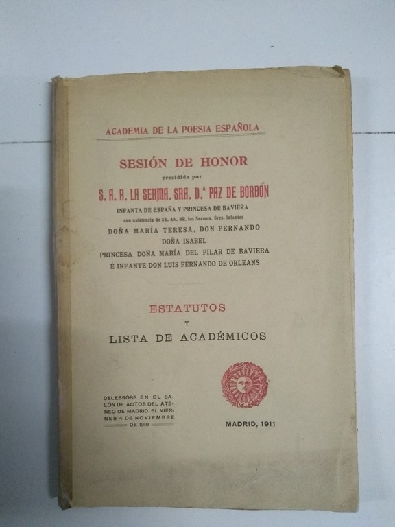 Estatutos y lista de académicos