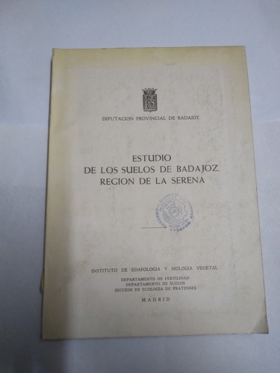 Estudio de los suelos de Badajoz. Región de la Serena