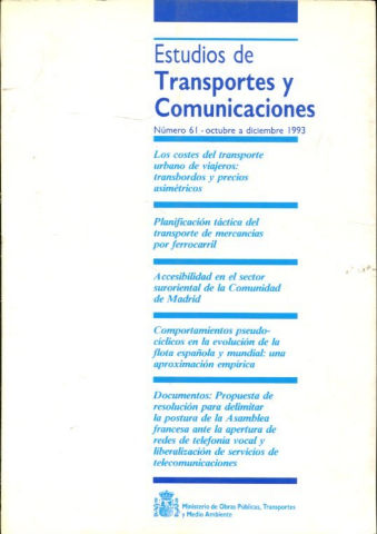 ESTUDIOS DE TRANSPORTES Y COMUNICACIONES. NUM. 61.