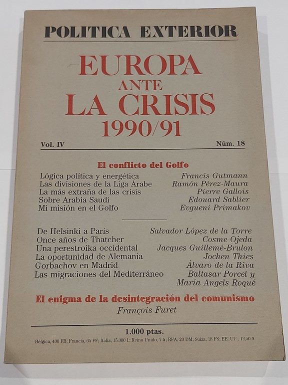 Europa ante la crisis 1990-91