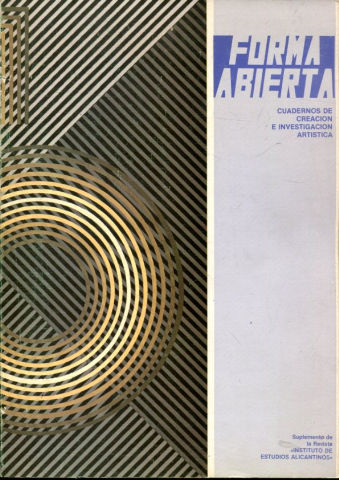 FORMA ABIERTA,  CUADERNOS DE CREACION E  INVESTIGACION ARTISTICA. SUPLEMENTO DE LA REVISTA INSTITUTO DE ESTUDIOS ALICANTINOS. NUM. 15: ASI COMO EN LA LLUVIA (JOSE PAYA NICOLAU).