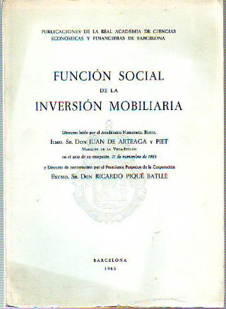 FUNCION SOCIAL DE LA INVERSION MOBILIARIA.
