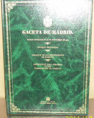 GACETA DE MADRID. REALES DECRETOS DE 30 DE NOVIEMBRE DE 1833: DIVISION PROVINCIAL. CREACION DE LOS SUBDELEGADOS DE FOMENTO. INSTRUCCIÓN PARA GOBIERNO DE LOS SUBDELEGADOS DE FOMENTO.