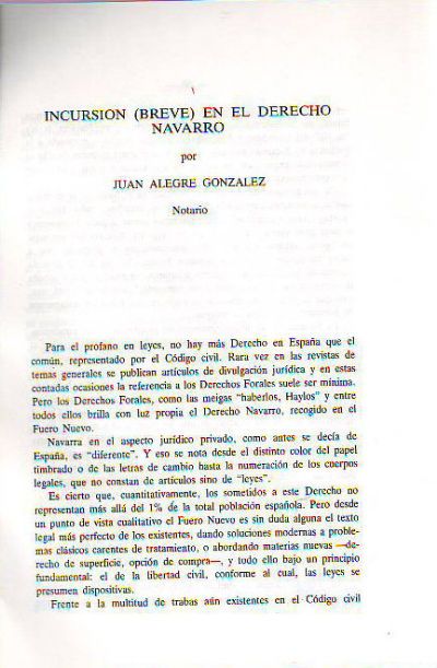INCURSION (BREVE) EN EL DERECHO NAVARRO).