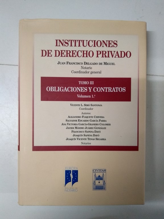 Instituciones de Derecho Privado III. Obligaciones y Contratos Vol. 1.º