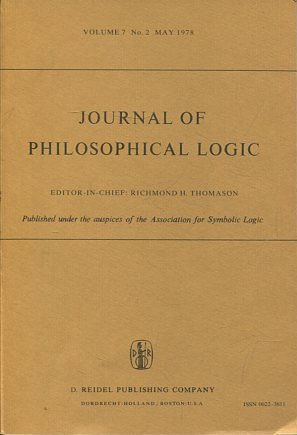 JOURNAL OF PHILOSOPHICAL LOGIC. VOLUME 7, No. 2, MAY 1978.