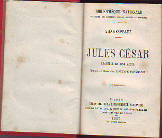 JULES CESAR. TRAGEDIE EN CINQ ACTES.