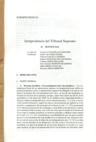 JURISPRUDENCIA DEL TRIBUNAL SUPREMO. II. SENTENCIAS.
