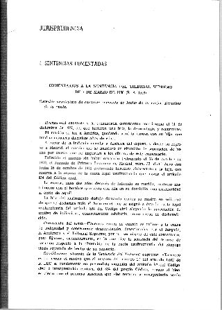 JURISPRUDENCIA. I: SENTENCIAS COMENTADAS. II: SENTENCIAS.