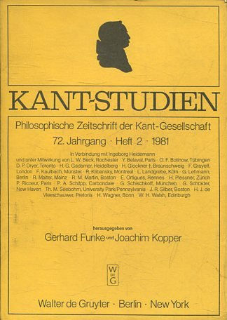 KAN7- STUDIEN: PHILOSOPHISCHE ZEITSCHRIFT DER KANT-GESSELLSCHAFT, 72 JAHRGANG. HEFT 2, 1981.