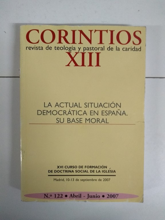 La actual situación democrática en España. Su base moral