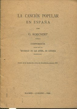 LA CANCION POPULAR EN ESPAÑA.