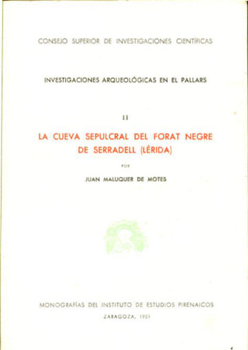 LA CUEVA SEPULCRAL ENEOLÍTICA DE L'ARBONES, TERMINO DE PRADELL.