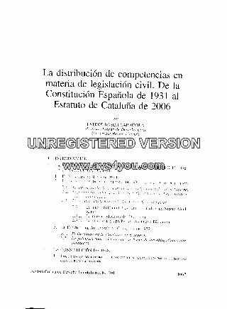 LA DISTRIBUCION DE COMPETENCIAS EN MATERIA DE LEGISLACION CIVIL. DE LA CONSTITUCION ESPAÑOLA DE 1931 AL ESTATUTO DE CATALUÑA DE 1936.