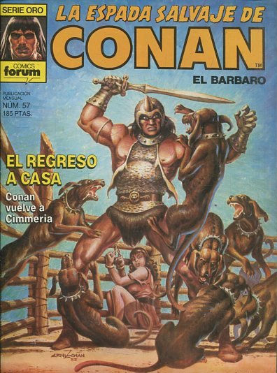 LA ESPADA SALVAJE DE CONAN EL BARBARO. SERIE ORO. NUMERO 57. SEGUNDA EDICION. COMICS FORUM.