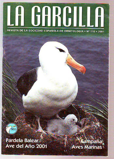 LA GARCILLA. BOLETIN CIRCULAR DE LA SOCIEDAD ESPAÑOLA DE ORNITOLOGIA. Nº 110: PARDELA BALEAR, AVE DEL AÑO 2001. CAMPAÑA AVES MARINAS.