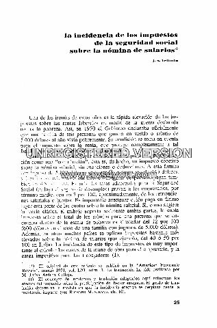 LA INCIDENCIA DE LOS IMPUESTOS DE LA SEGURIDAD SOCIAL SOBRE LA NOMINA DE LOS SALARIOS.