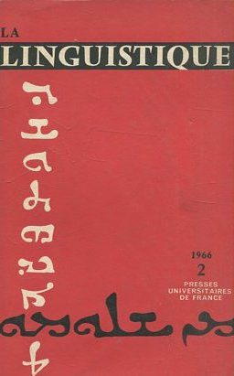 LA LINGUISTIQUE - 2 - 1969. Revue internationale de linguistique générale.