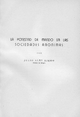 LA POTESTAD DE MANDO EN LAS SOCIEDAS ANONIMAS.