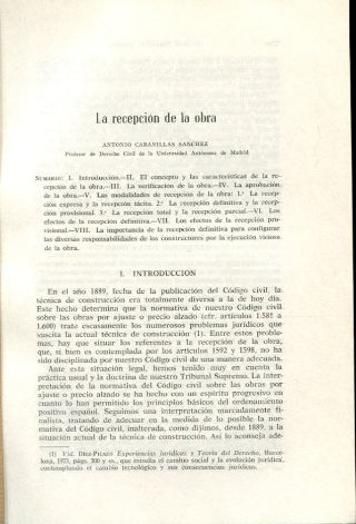LA RECEPCION DE LA OBRA.