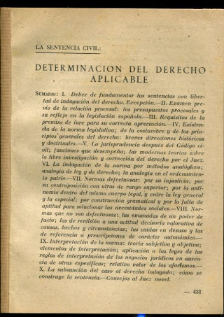LA SENTENCIA CIVIL: DETERMINACION DEL DERECHO APLICABLE.
