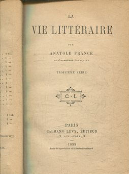 LA VIE LITTERAIRE. TROISIEME SERIE.