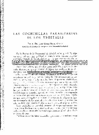 LAS COCHINILLAS PARASITARIAS DE LOS VEGETALES.