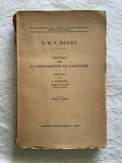 Leçons sur la philosophie de L´Histoire