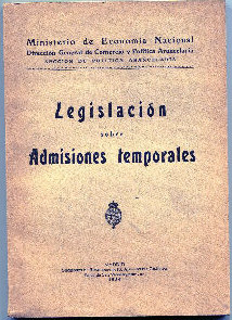 LEGISLACION SOBRE ADMISIONES TEMPORALES.