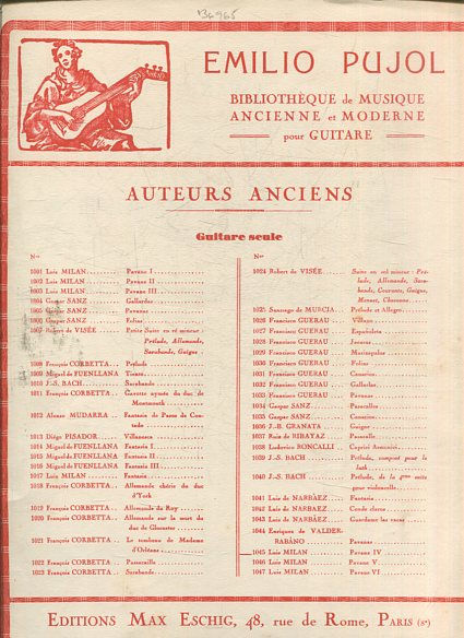 LES VIHUELISTES ESPAGNOLS DU XVIª SIECLE. PAVANE 4.