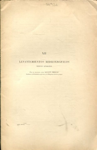 LEVANTAMIENTOS HIDROGRAFICOS. NUEVOS APARATOS.