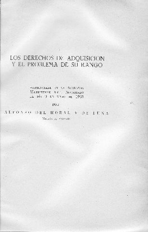 LOS DERECHOS DE ADQUISICION Y EL PROBLEMA DE SU RANGO.