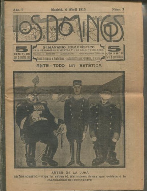 LOS DOMINGOS. SEMANARIO HUMORISTICO. TRES PERIODICOS DISTINTOS Y UNO SOLO VERDADERO. AÑO I,  3.