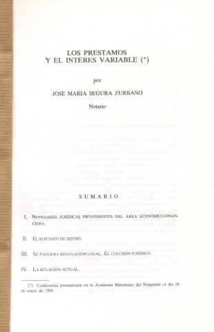 LOS PRESTAMOS Y EL INTERES VARIABLE.
